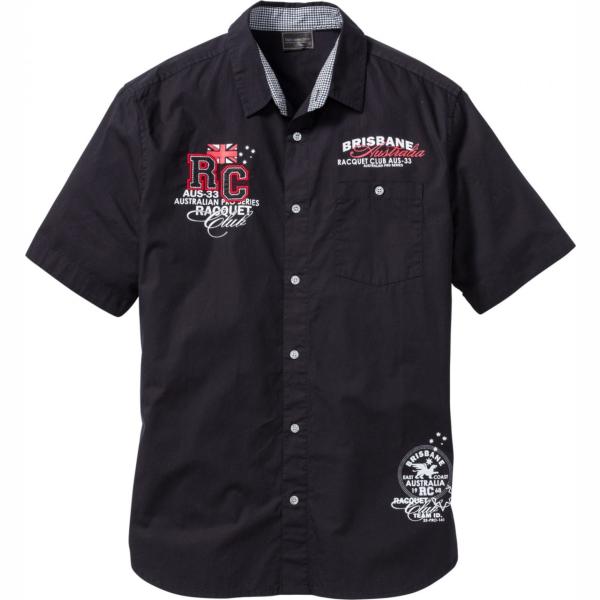 camicie a manica corta Bpc selection nero con stampe