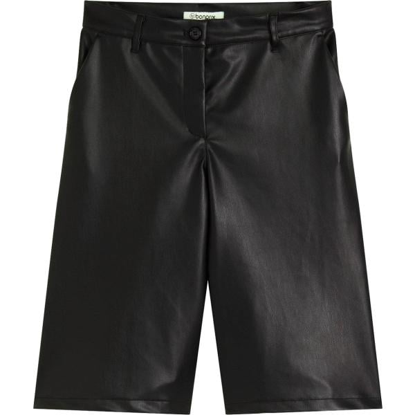 bermuda da donna in nero pece in ecopelle bonprix