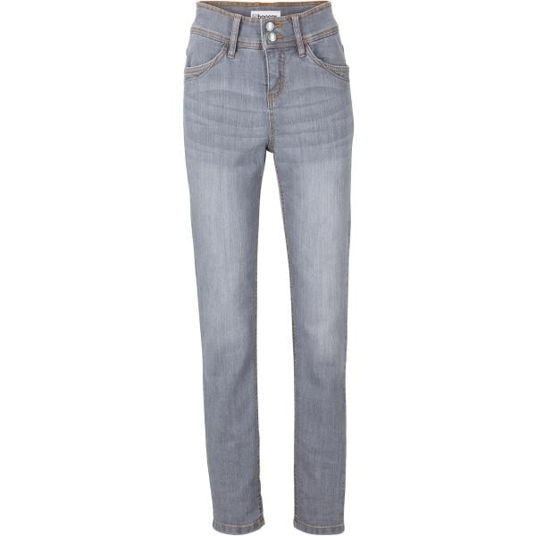 Jeans slim fit da donna in grigio scuro a vita alta in denim bonprix