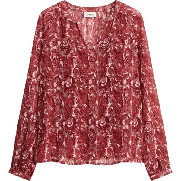 Blusa da donna in bordeaux chiffon bonprix bonprix