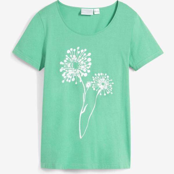 t-shirt bonprix verde con stampe