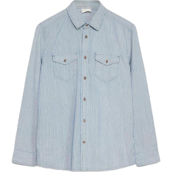 Camicia da uomo in blu scuro a righe in denim bonprix