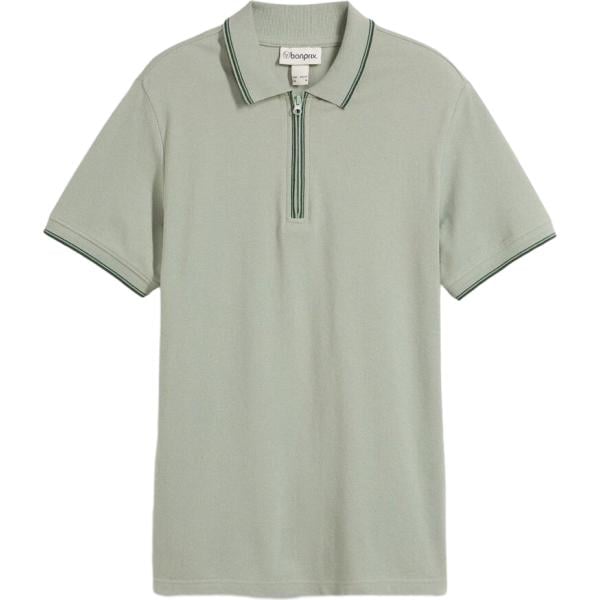 Polo da uomo in beige sabbia con zip bonprix bonprix