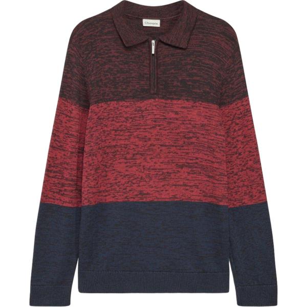 Maglione da uomo in blu scuro collo a polo bonprix
