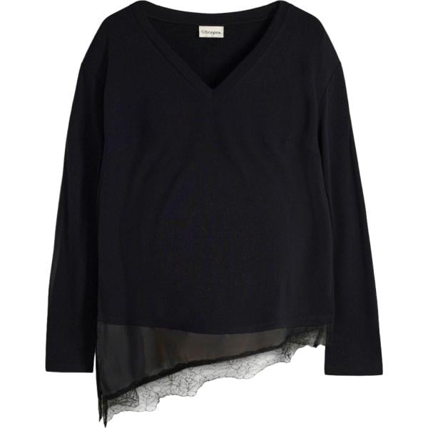 T-shirt da donna in nero pece premaman con pizzo bonprix