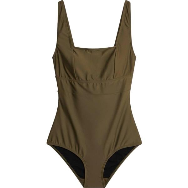Costume intero da donna in marrone scuro con scollo modellante bonprix bonprix