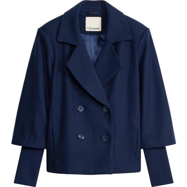 Caban da donna in blu scuro lavorato a maglia bonprix bonprix