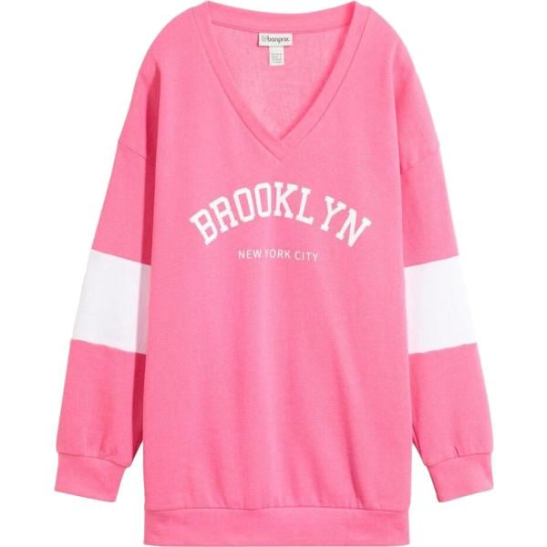 Felpa da donna oversize in rosa scuro bonprix