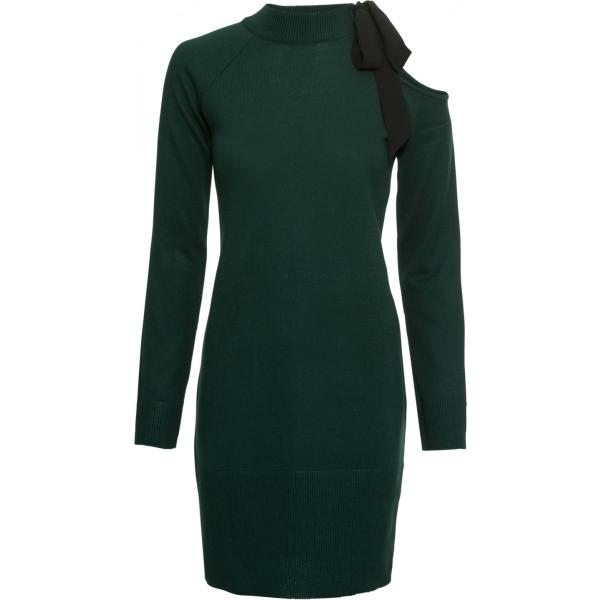 Vestito con fiocco chiffon in in maglia verde Rainbow verde