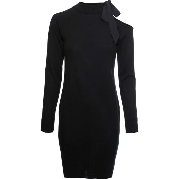 Vestito con fiocco chiffon in in maglia nero Rainbow nero