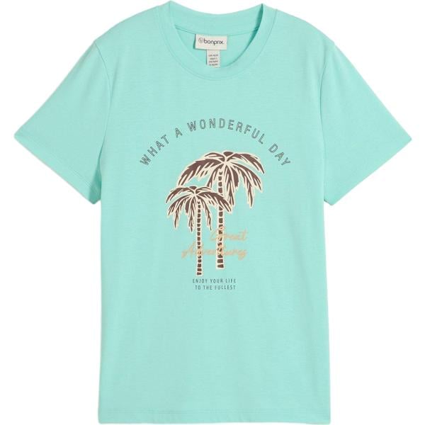 t-shirt bonprix blu con stampe