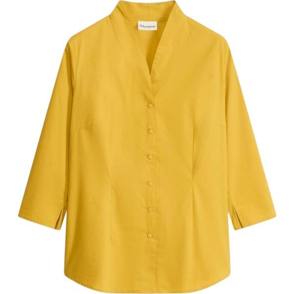 Camicia da donna in giallo scuro collo a v bonprix bonprix