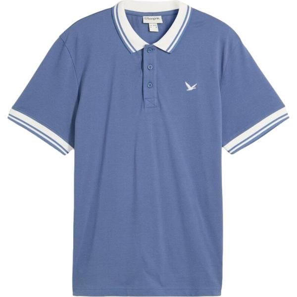 Polo da uomo in blu medio a maniche corte in cotone organico bonprix