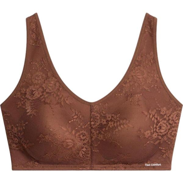 Bralette da donna in marrone scuro con pizzo bonprix