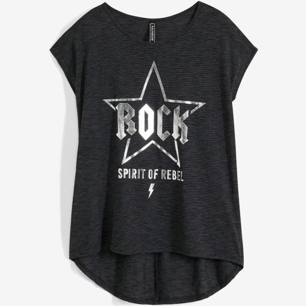 t-shirt bonprix nero con stampe