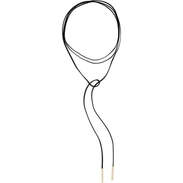 Collana effetto scamosciato in pelle sintetica oro e nero Rainbow giallo