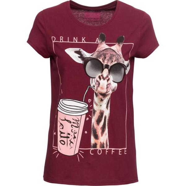 t-shirt Rainbow rosso animalier