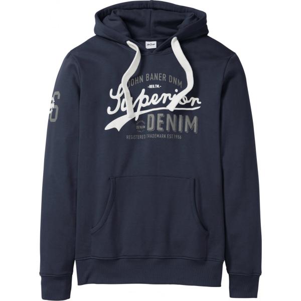 Felpa a coste con cappuccio blu John Baner JEANSWEAR blu