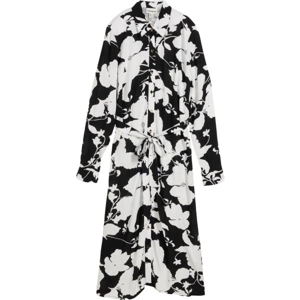 Vestito fantasia floreale con scollo bianco bonprix nero