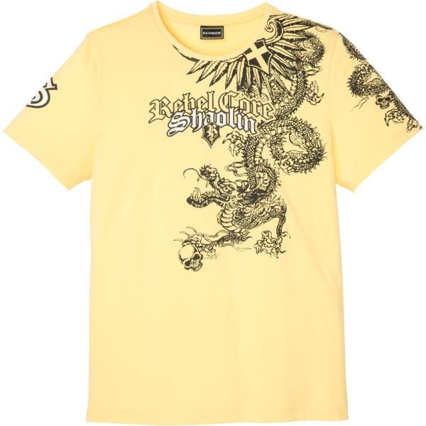 t-shirt Rainbow giallo con stampe
