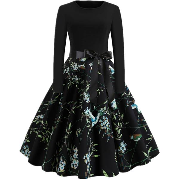 vestiti midi/longuette Shein nero a fiori