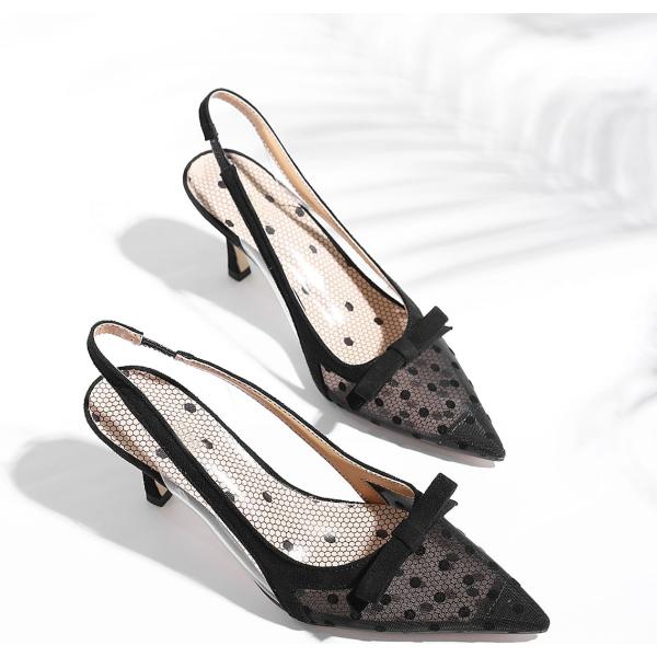 décolleté Shein nero a pois
