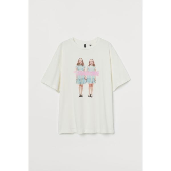 t-shirt H & M bianco con stampe