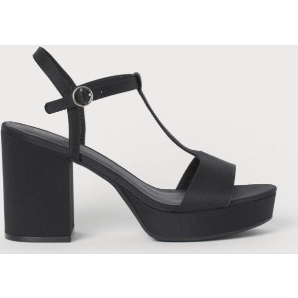 sandali col tacco H & M nero