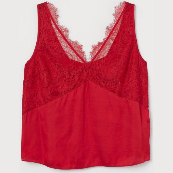 top H & M rosso