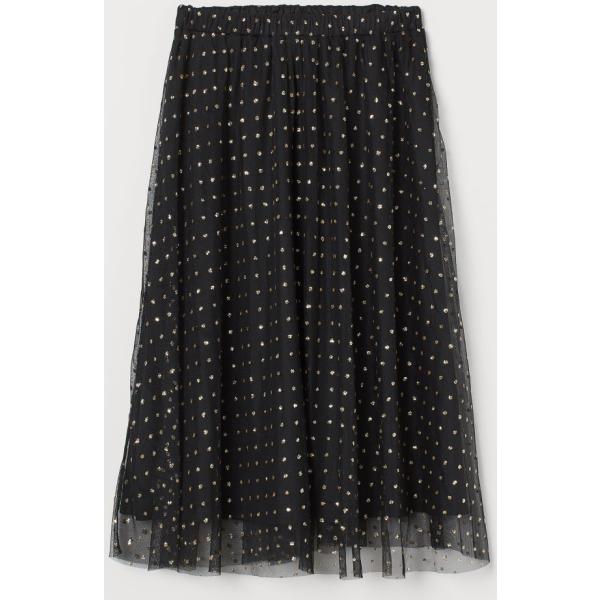 gonne longuette H & M nero a pois