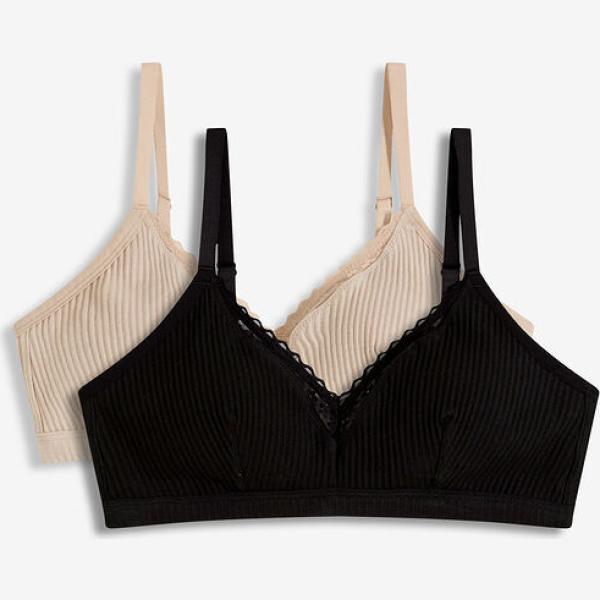 Bralette mujer jet black algodón bonprix