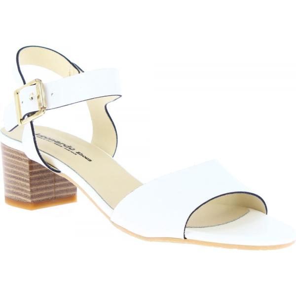 sandali in pelle Leonardo bianco
