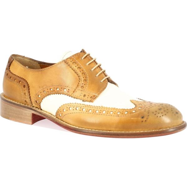 scarpe stringate Leonardo marrone