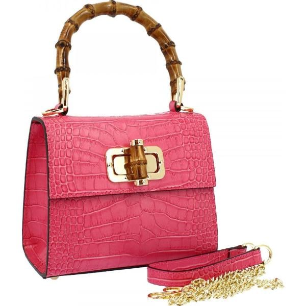 borse a mano Leonardo rosso con stampe