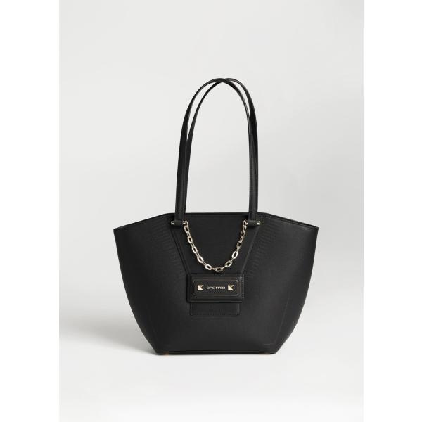 shopping bag Cromia nero con stampe