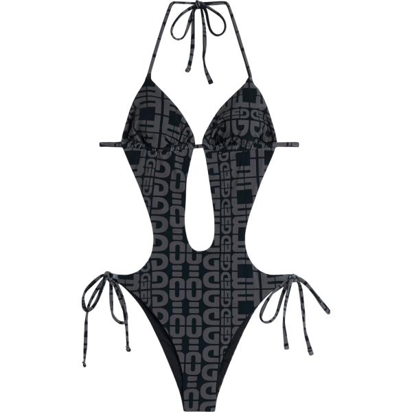 costumi interi Freddy nero con stampe