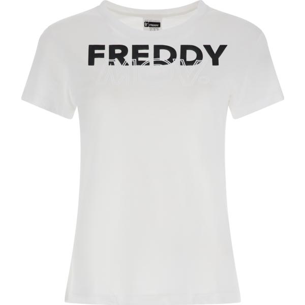 t-shirt Freddy bianco con stampe