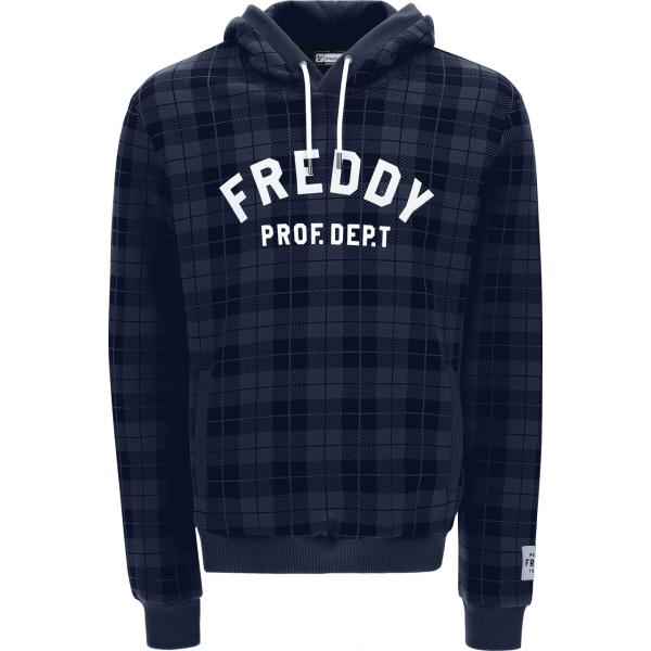 felpe con cappuccio Freddy blu scozzese