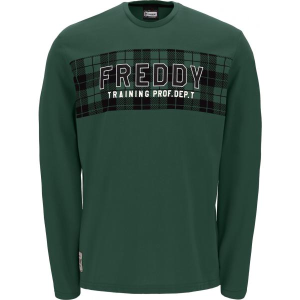 t-shirt Freddy nero scozzese