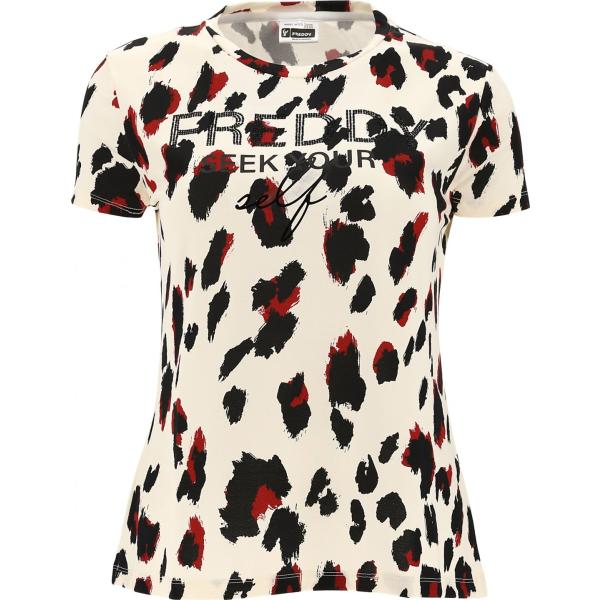 t-shirt Freddy bianco animalier