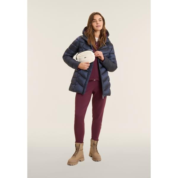 Piumino da donna con strass collo con cappuccio con zip Freddy