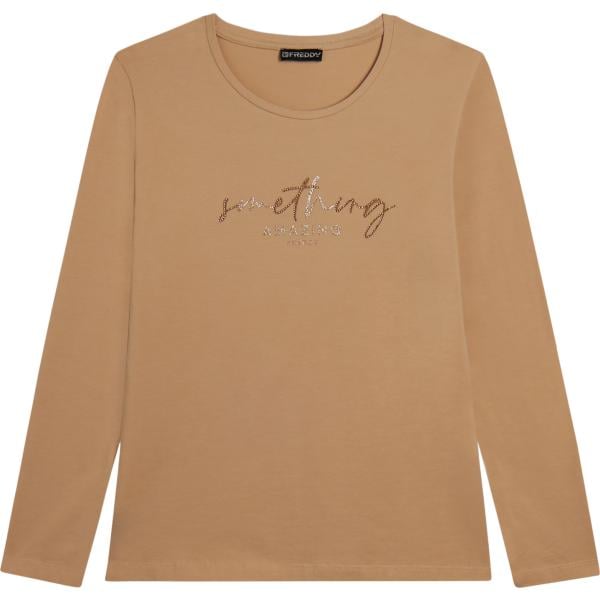 t-shirt Freddy marrone con stampe