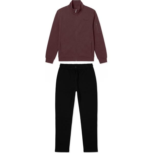 Tuta sportiva da uomo in marrone scuro collo alto con zip in plush Freddy