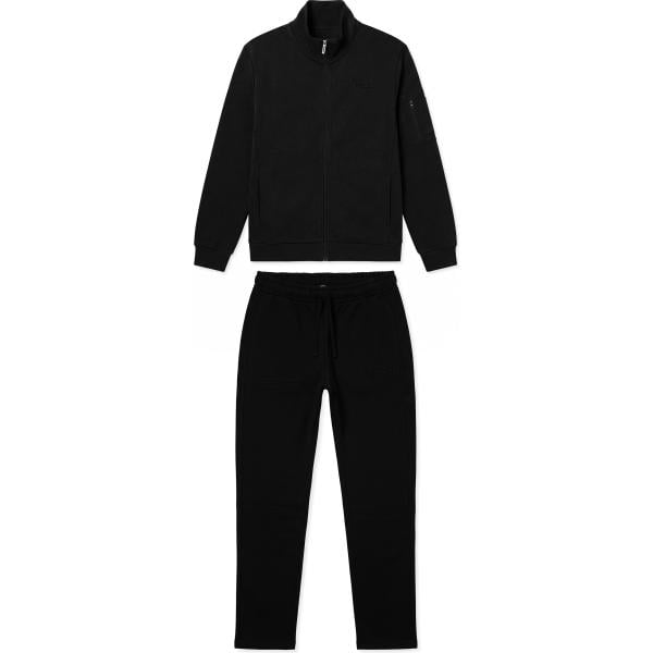 Tuta sportiva da uomo in nero pece collo alto con zip in plush Freddy