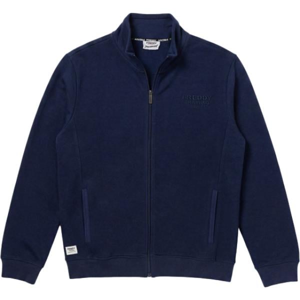 Felpa da uomo in blu medio collo alto con zip Freddy