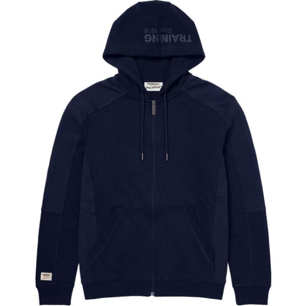 Felpa con cappuccio da uomo in blu scuro con stampe collo con cappuccio a maniche lunghe con zip in plush Freddy