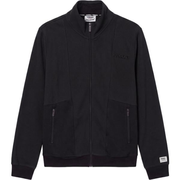 Felpa da uomo in nero pece con stampe collo alto con zip in plush Freddy