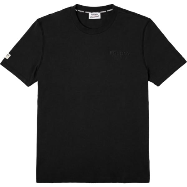 T-shirt da uomo in nero pece con scollo a maniche corte Freddy