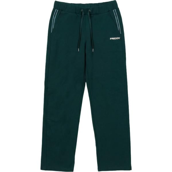 Pantaloni da donna in blu scuro a righe lungo con coulisse in plush Freddy