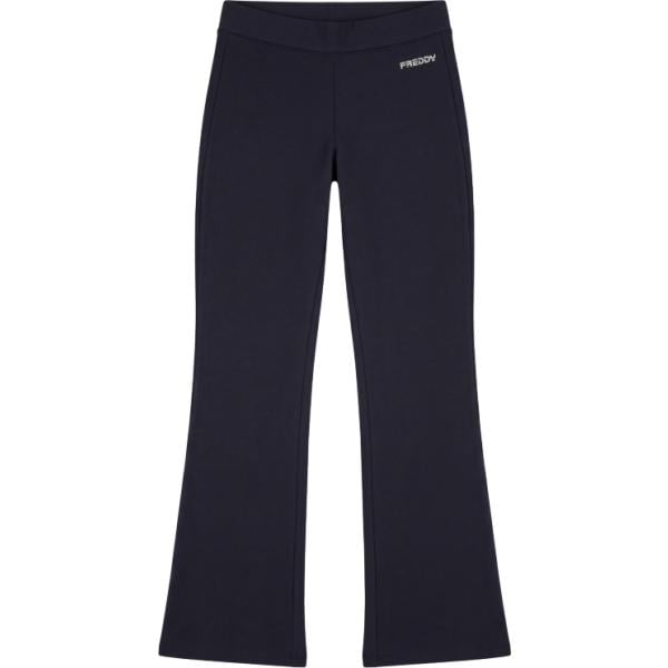 Leggings da donna forma svasata in nero pece in plush Freddy